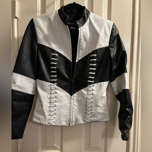 Preloved West Coast Leather Chevron Sport Motorcycle Jacket